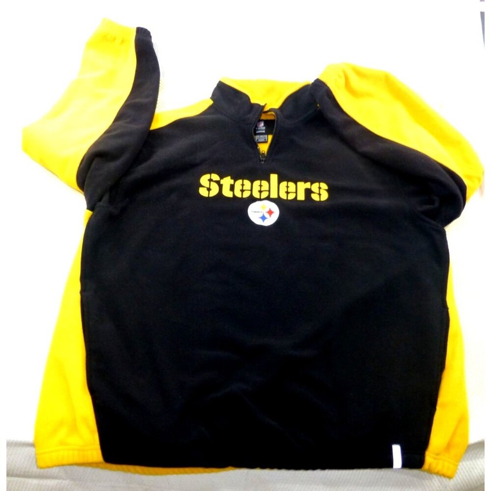 Pittsburgh Steelers 1/4 Zip Reebok NFL 2XL Pullover Fleece Sweatshirt Team Appar